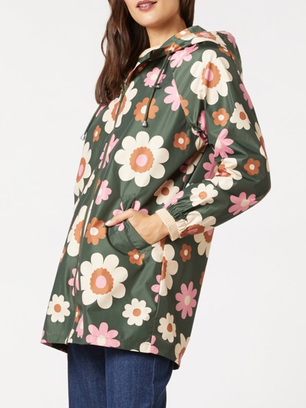 floral raincoat jacket