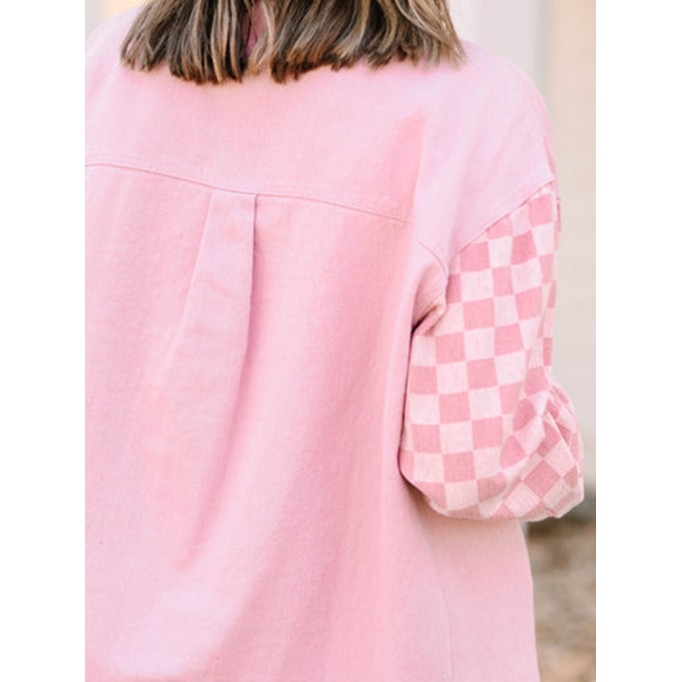 Pink Checkered Shacket