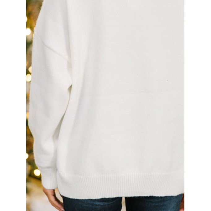 White Script Sweater