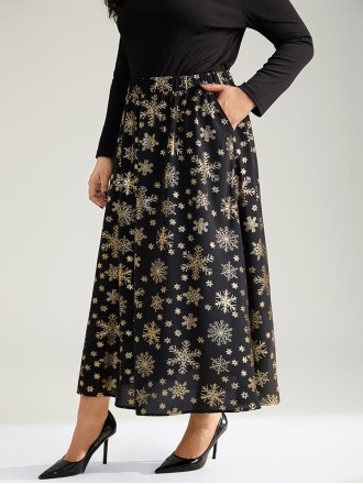 Black hot gold half skirt umbrella skirt