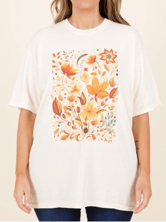 Flower and Plant Pattern T-shirt
