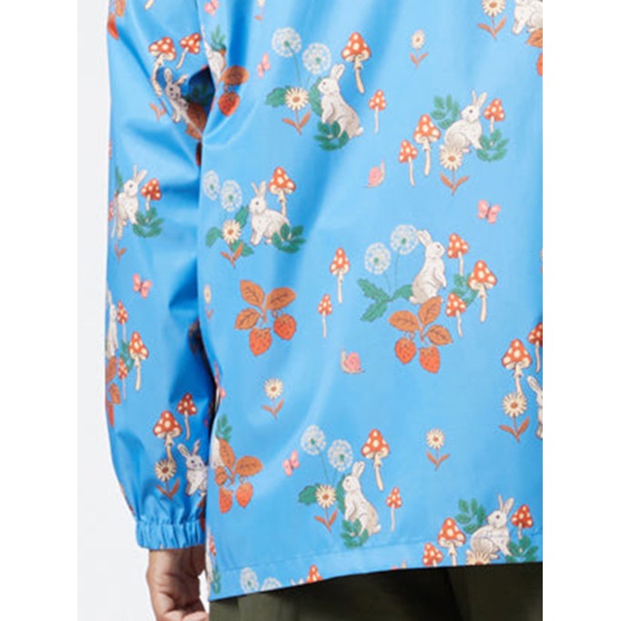 Blue Floral Print Raincoat